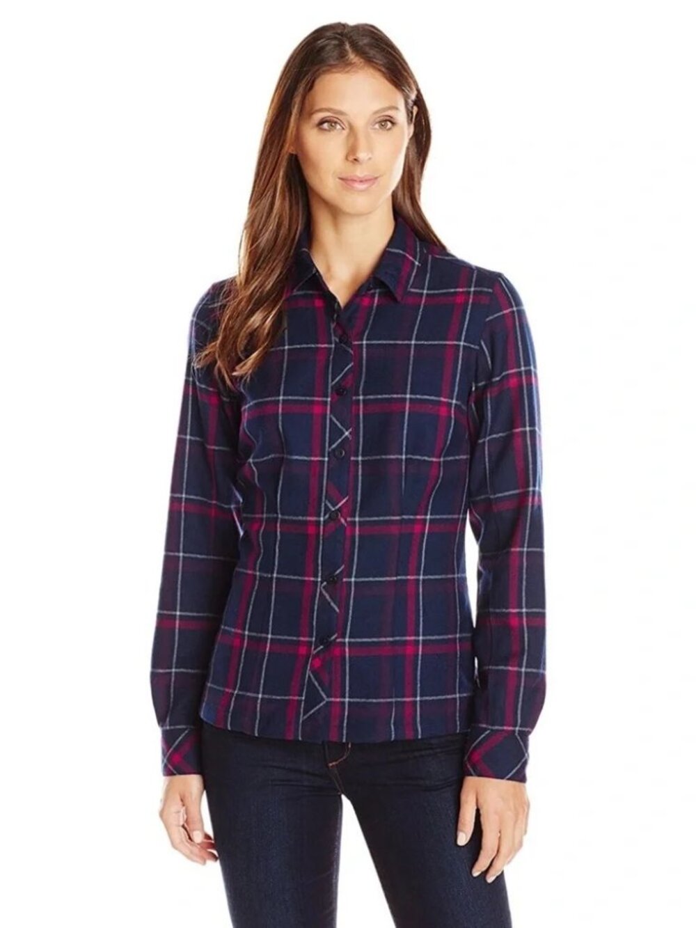 $170 Icebreaker Women's Laurel Long Sleeve Button Up Plaid Wool Shirt Size L